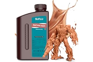 SUNLU Red Wax 3D Printer Resin 1KG, Upgraded Ultra Detail 3D Printing Resin, 10K Super Precision 3D Printed 405nm UV Photopolymer Resin, Better Toughness and Liquidity, 1000G Red Wax Resin
