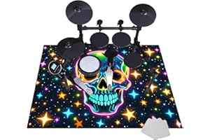 JAEVKWZY Drum-Teppich Schallschutz Teppich, Schlagzeugteppich Schallschutzmatte rutschfeste Trommelmatte für Drum Schlagzeug Elektronisch Snare Teppich Snare Drum Rug Schalldicht Teppiche 160 x 120 cm