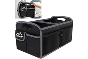 M KARMATER Car Boot Organiser: 70L Waterproof Boot Bag with 2 Large and 6 Small Compartments - Durable Box for Car