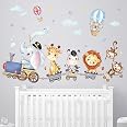 decalmile Adesivi Murali Palloncini Animali Adesivi da Parete Panda Koala Scimmia Decorazione Murale Camerette Bambini Asilo Nido Camera da Letto