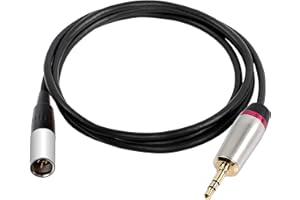 XMSJSIY Cable adaptador de 3,5 mm 1/8 a Mini XLR de 1/8 "TRS tereo Audio a Mini XLR Cable convertidor macho de 3 pines, 1 m