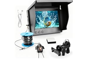 LZHIOS Underwater Fishing Camera, 4.3 Inch IPS Display and 30M Cable, Night vision infrared lamp, 220° Wide Angle, Waterproof Fish Finder Video Camera for Ice River and Boat Kayak Fishing