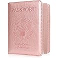 ACdream Passport and Vaccine Card Holder Combo, Cover Case with CDC Vaccination Card Slot, Leather Travel Documents Organizer Protector, with RFID Blocking, for Women and Men,