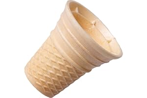 Bazko Klassischer Waffelbecher | halbsüße Eiswaffeln 7 cm / 6,6 cm | 340 Stück | knusprige Eiswaffel Softeisbecher für Gelato, Sorbet | vegan