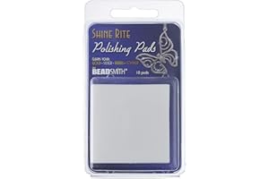 The Beadsmith Shine Rite Polishing Pads – 2-Inch Pre-treated Foam Squares with Micro Abrasives – Use to Brighten, Polish and Remove Tarnish Jewelry Components – Pack of 10