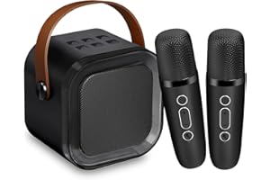 CUTEEEE Mini Kids Karaoke Machine with 2 Microphones Gifts Toys for 5 6 7 8 9 10+ Years Boys Girls Kids Microphone and Speaker Presents with 5 Magic Voice Portable Karaoke Mic Singing Toys