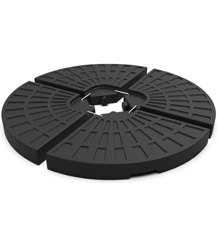 Base Per Ombrellone Simple Deluxe – 50,8 Cm, Riempibile Con Acqua/sabbia, Acciaio, Carico Max 22,7 Kg, 2 Pezzi Neri - 4