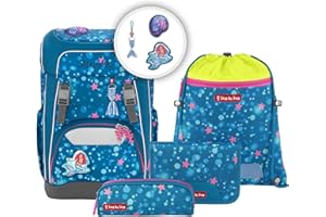 Step by Step Giant School Bag Set, 5 Pieces, Ergonomic Satchel with Reflectors, Height-Adjustable with Hip and Chest Strap, Year 1 On Up, 23 Litres