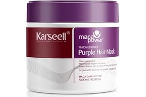 Karseell MACA CARE SYSTEM Violette Haarmaske Antigelb Silvermask Kollagen Tiefenpflege Feuchtigkeit Reparatur Neutralisiert Gelbstich Glanz Schutz Blond Grau Silber Salonqualität Alle Haartypen