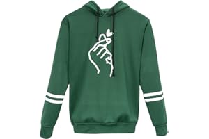 SIMYJOY Femme Coeur de Doigt Sweats à Capuche l'amour Pulls Mignonne Sweat Cool Vintage Pulls Manches Longues Pulls pour Femme Fille