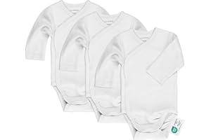 LaLoona Wickelbody Langarm 3er Pack - Baby Body Set aus Baumwolle, Langarmbody mit Knöpfen, ÖkoTex Standard 100 geprüft