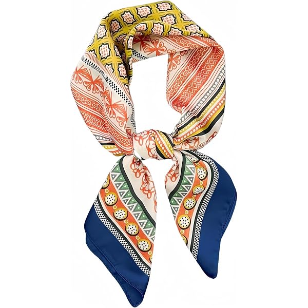 2 Foulards En Soie Artificielle 70x70 Cm - Bandanas Femme - 2 Motifs Différents - Pour Cheveux, Cou, Sac