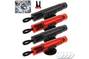 Audasi 4 Pcs Emergency Car Window Breaker, 2-In-1 Car Window Breaker And Seat Belt Cutter with Test Glass Holders Escape Safety Hammer Car Escape Emergency Tool for All Vehicles (Black & Red)