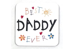HOORAYUK Best Daddy Ever Novelty Coaster - Feel Good Message - Unique Fun Birthday Gift for Him - Made in UK