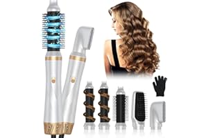 Bwaliffury Asciugacapelli Air Styler, Spazzola Asciugacapelli Multifunzione, Spazzola ad Aria Calda 1000W, Ferro Arricciacapelli, 5 Accessori, Airstyler Set per per Lisciante, Arricciare, Asciugare