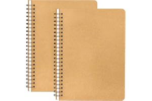 Yarotm Cuaderno de Anillas Rayas A4 - Pack 2 Cuadernos Papel Kraft en Rayado Espiral - Libreta Hojas Línea Horizontal de 7mm - 21x29.2cm Cuaderno de Notas Notebooks - 120 Páginas Cuaderno de Bocetos