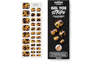 MOYOU LONDON Semi Cured Gel Nail Strips, 32 Pcs. Gel Wraps, Easy Apply & Remove for Salon-Quality Pedicure, Works with Any Nail Lamps