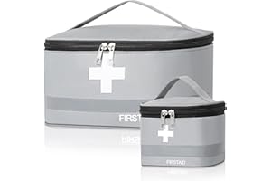 Cozary 2 Pièces Trousse de Secours Vide, Grandes & Petites Trousse Pharmacie Voyage, Étanche Sac de Médecine Portable, Boite Medicaments Rangement, pour Outdoor, Maison, Voyages