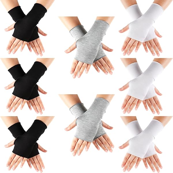 5 Paar Fingerlose Baumwoll-Handschuhe Unisex – Weich, Atmungsaktiv, Mit Waschbeutel Für SPA, Radeln, Sonnenschutz