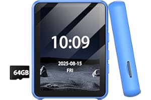 IVCDODVD Lvcdodvd MP3 Players with Bluetooth 64GB TF Card with 2.4Inch Full Touch Screen Music Player MP3 & Digital Audio Players with Ultra-HD Screen Recorder E-Book FM Radio Support up to 256GB TF Card Blue