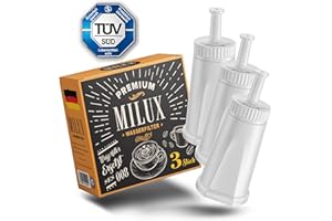 MILUX® 3x Ersatzwasserfilter für Sage [TÜV ZERTIFIZIERT] - Für Sage Barista Pro/Touch/Express/Oracle/und viele mehr - Ersetzen SES008 / SES810 / SES875 / SES880 / SES920 / SES980 / SES990