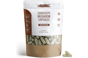 NUTRI-THINGS Cordyceps Mushroom Capsules: Natural Performance Enhancement, Immune Support, Respiratory Health, Antioxidant Protection, Hormone Balance, Vegan-Friendly