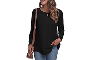 GRECERELLE Sweatshirts for Women uk Warm Crew Neck Long Sleeve Tops Women Casual Tunic Shirts