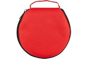 ELEZAY Small CD Case Storage Wallet DVD Disc Dividers Folder Holder Round Oxford Bag 20 Capacity Red