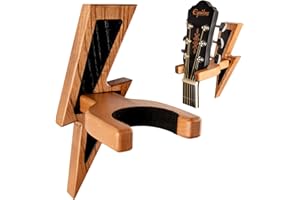 Teslyar Gancio per chitarra a parete | Supporto chitarra muro | Fulmine | Universale a parete per Chitarra | Appendi Titolare per Basso, Elettrico, Classico Chitarra, Violino, Ukulele (Beige)