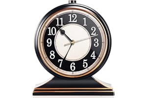 AYRELY® Vintage Tischuhr – Lautlos ohne Ticken, 10-Zoll-Zifferblatt, Retro-Kaminuhr für Wohnzimmer, Schlafzimmer, Regal, Kamin & Landhausstil, gut lesbar