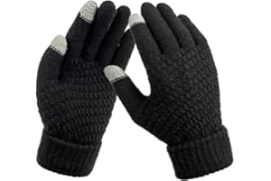 QICEDER Guanti Touch Screen, Guanti Invernali Termici a maglia per Smartphone e iPad, iPhone, Guanti da Esterno per Bici, Running, Trekking Guanti Natalizi