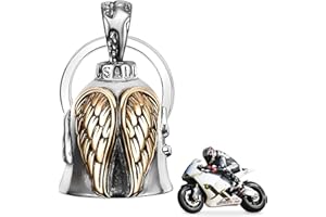 Campana de motorista Guardian, campana para motocicleta, amuleto de la suerte, campanilla para motocicleta, campana de acero inoxidable, accesorios para colgar en la campana, llavero para bendecir la