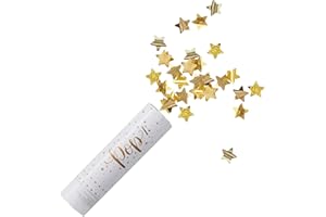Ginger Ray Confetti Cannon Party Popper Shooter Gold Star Compressed Air,3.8cmx15cm