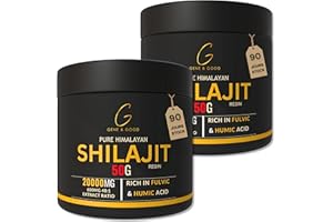 Gene & Good® Shilajit Pure (50g X 2) - Résine De Shilajit Himalaya Purifiée - Himalaya Bio - Approvisionnement pour 3 Mois - Riche en Acide Fulvique (88%), Acide Humique (Lot de 2)