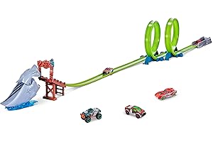 ZURU Metal Machines Shark Attack Building Trackset with Mini Racing Car, Diecast Playset