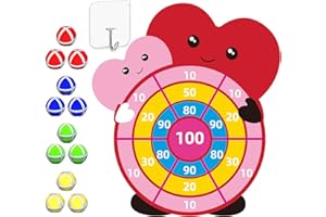 DQMOON 76cm Large Valentines Decoration, Valentines Gifts for Kids Heart Dartboard Set with 12 Sticky Ball for Kids Age 4-9, Indoor & Outdoor Party Games Toys for Kids Age 3-10, Valentines Day Gifts