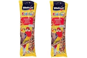SELECTIONS GARDEN VITAKRAFT Cockatiel Treat Fruit Sticks 2pk x2 Australian Treat Almond Fig Kracker