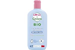 Love & Green - Acqua micellare detergente Bio 0% 500 ml - Made in France - La confezione può variare