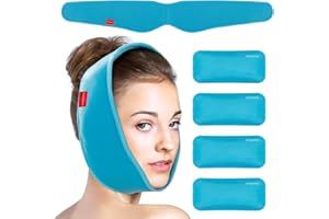 Comfytemp Impacco di Ghiaccio per il Viso, Confezione di Ghiaccio Riutilizzabile per Alleviare il Dolore per Viso, Testa e Mento, Chirurgia Orale, Eliminazione di Edema Facciale, 4 pezzi