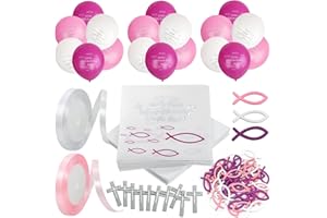 VAIAV Kommunion Deko Servietten Fische Rosa Taufdeko Mädchen Kommunion Konfirmation Deko Taufe Servietten für Taufe Tischdeko Mädchen Taufe Holz Fische Deko (125 Stücke)