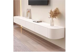 OMGMTSTORE Mobile TV Sospeso,Mobile TV A Parete Con Porta E Cassetto,Mensole Sospese,Centro Console Multimediale Per L'intrattenimento,Grande Mobile Porta TV Per Soggiorno E Ufficio(A,160x24x20cm)