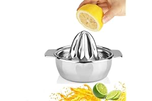 AOOGON 304 Spremiagrumi manuale in acciaio inossidabile, spremiagrumi, ciotola per spremiagrumi per cucina da bar di casa