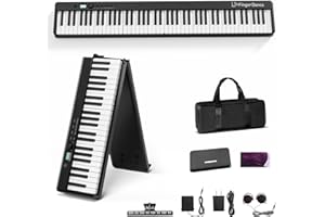 Finger Dance Faltbares Klavier, 88 Tasten Full Size Semi Weighted Keyboard Digital Piano, tragbare elektronische Tastatur mit Bluetooth MIDI, mit Tragetasche für Anfänger