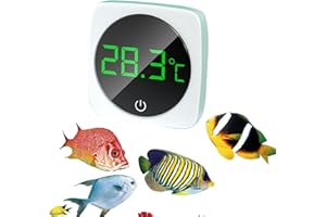 Storaffy Termómetro Digital para Acuario, Temperatura del Tanque Peces con Pantalla táctil LED, Preciso Sensor Temperatura Celsius Adhesivo para garantizar temperaturas óptimas