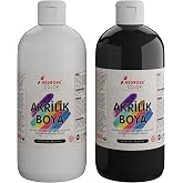Beyaz-Siyah Akrilik Boya 2'li Set 2x500gr