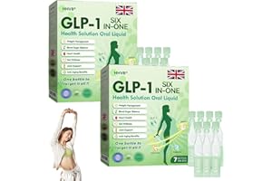 JILEON HHVB GLP-1 Six-in-One Health Solution Oral Liquid, Advanced GLP-1 Oral Liquid, GLP1 Multi-Action Drops, Natural Herbal HHVB GLP1 Six in One Oral Liquid Is Suitable for All Men and Women (2 Pack)