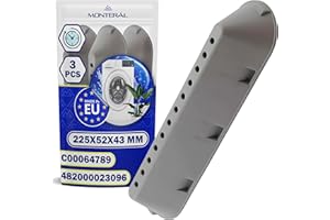 3 Pièces Aube Tambour de Machine a Laver 225x52x43 mm Code Original 482000023096 pour Whirlpool C00064789 C00268109 C00533119 pour Indesit pour Ariston - MADE IN EU - Garantie de 10 Ans - MONTERAL