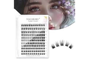 NAGARAKU Selfgrafting Segmentowe Przedłużanie Rzęs Szeroki Trzonek Indywidualne Skupisko Krzaczaste, Gotowe Wachlarze Objętość Delikatne Rzesy Samodzielne Tworzenie（T50 108 Pcs 0.07mm D Curl 14mm）