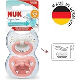 NUK Signature Silikon Damaklı İkili Emzik, 0-6 Ay, Pembe