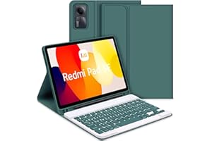 GOOJODOQ Funda con Teclado para Xiaomi Redmi Pad SE 2023, Desmontable Español Ñ Teclado con Funda Protectora para Redmi Pad SE 11" 2023, Verde Oscuro